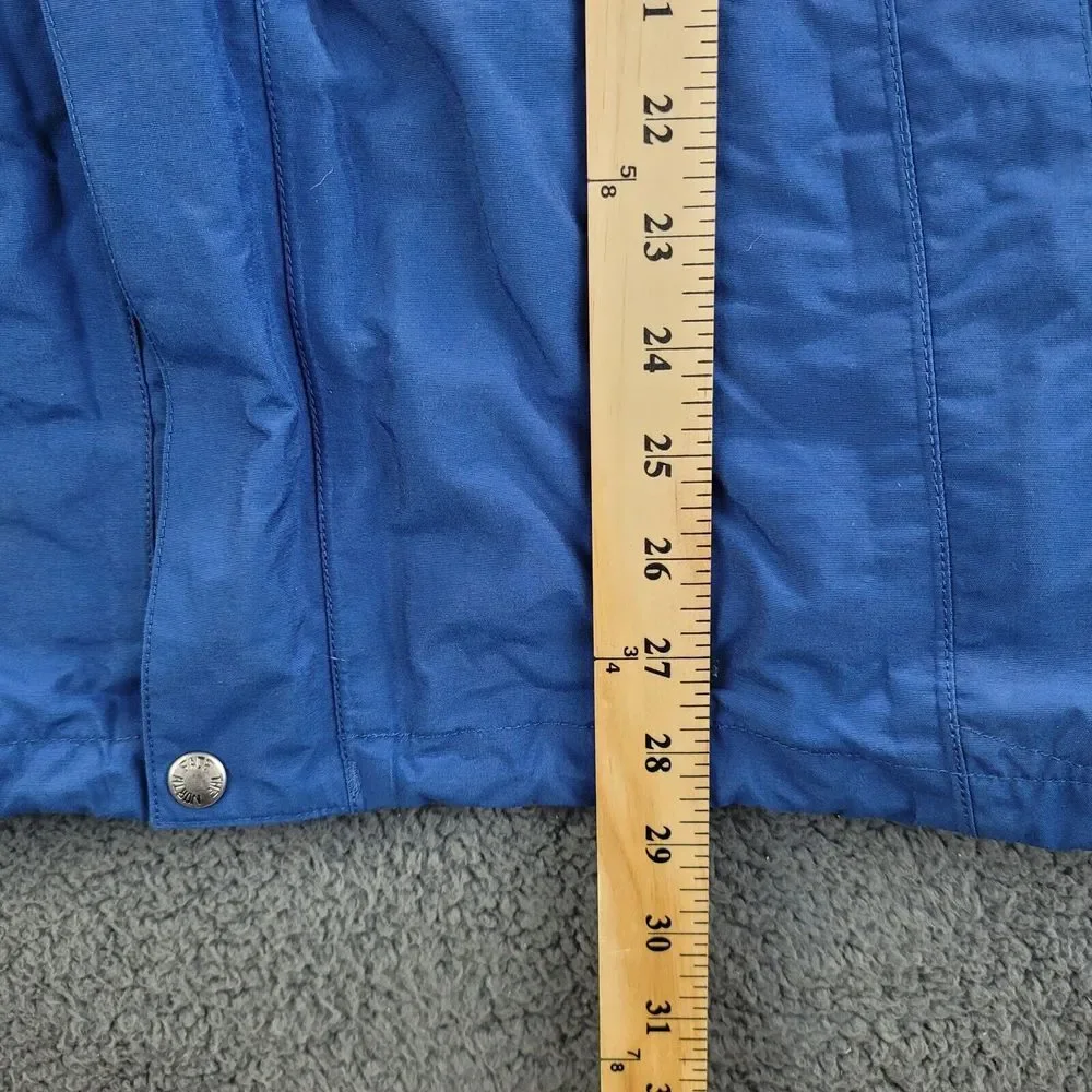 North Face Hyvent Jacket Blue Gray Mens Medium Winter Coat Hoodie Full Zip Nylon